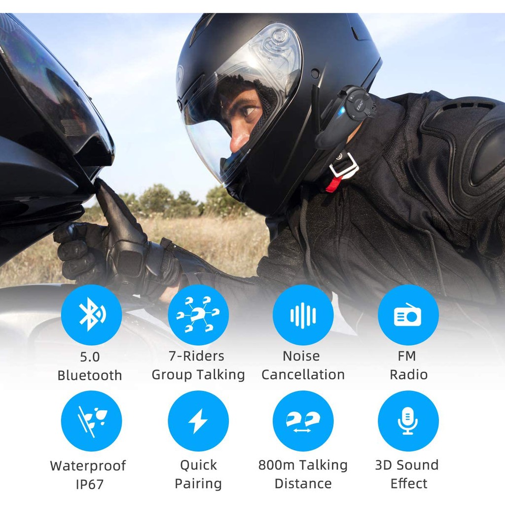 Intercom Helm Ejeas Q7 Bluetooth 5.0 Interphone 7 Rider-4