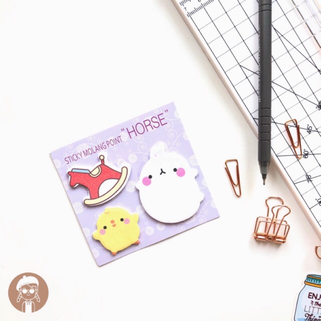 Sticky Notes Set Molang Lucu Unik DIY Scrapbook Diary