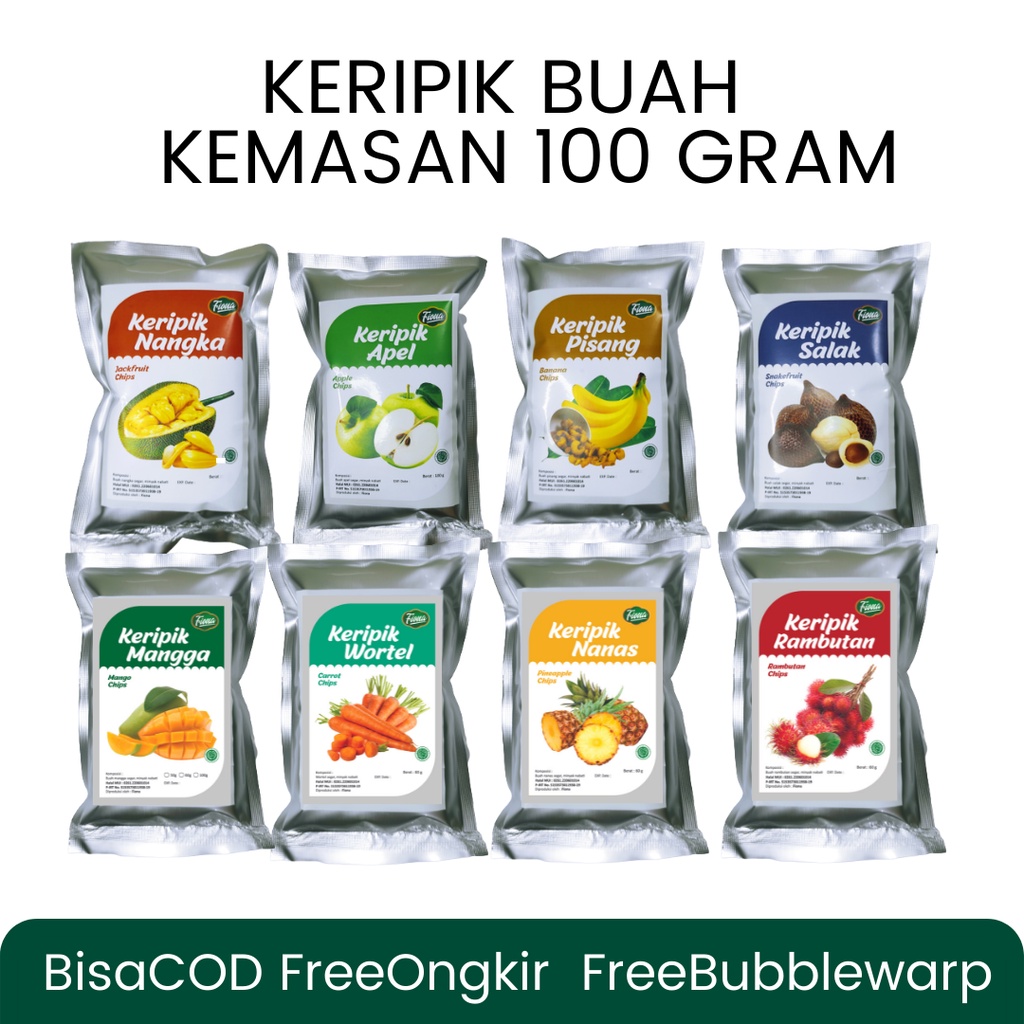 

Keripik Kripik Buah 100 Gram Nangka Apel Pisang Salak Mangga Nanas Rambutan Fiona Khas Kota Malang - Garansi Renyah BISA COD