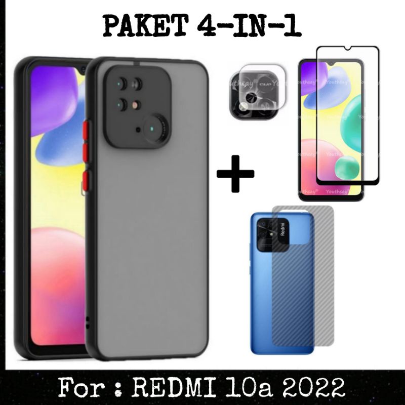 [PAKET CASE HEMAT] Xiaomi Redmi 10C Case Dove My Choive AERO + Anti Gores Layar Full Cover Free Tempered Glass Camera / Skin Carbon | Case Aero Redmi 10c  Paket 4in1 3in1 2in1