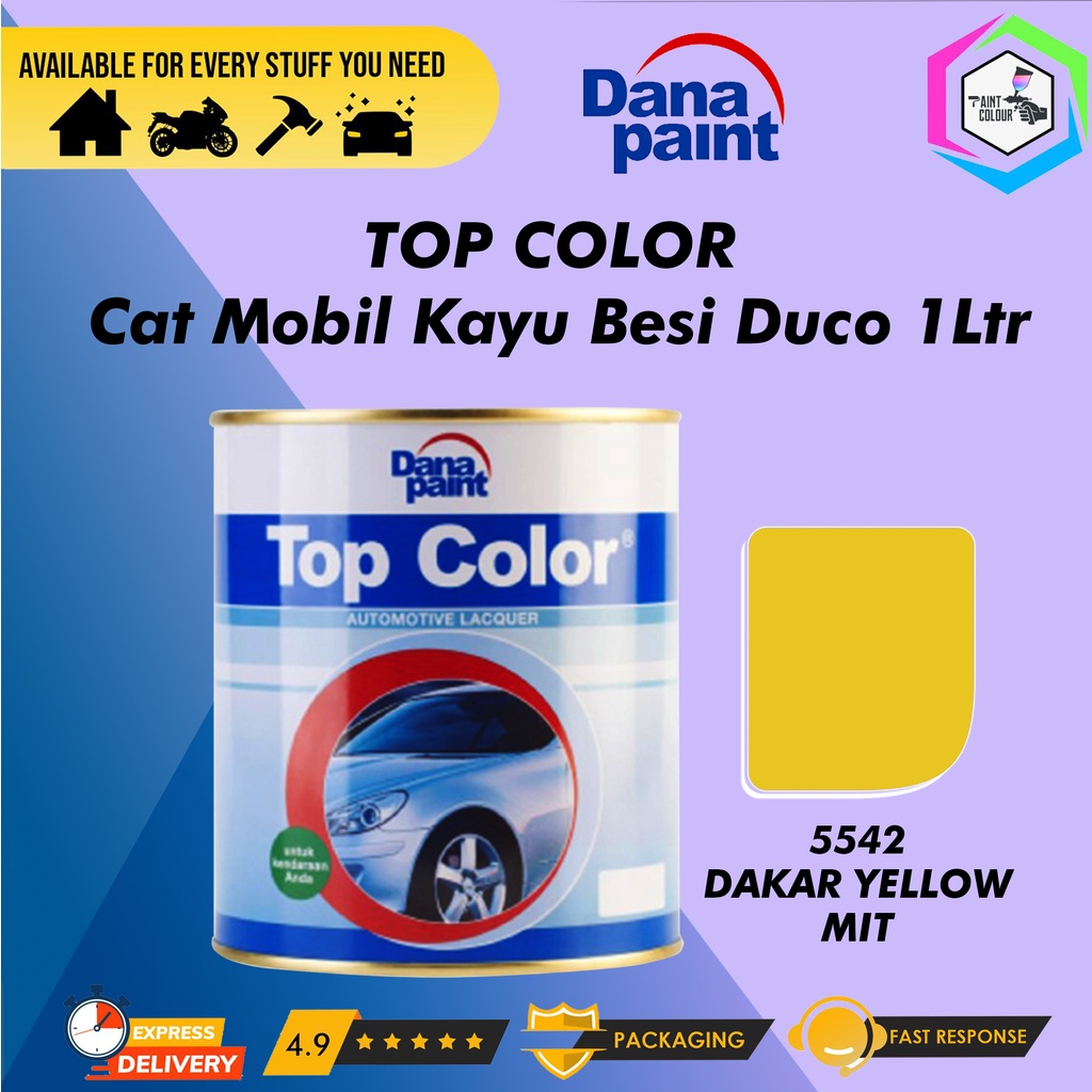 TOP COLOR 5542 Dakar Yellow Mit - Cat Mobil Kayu Besi Duco