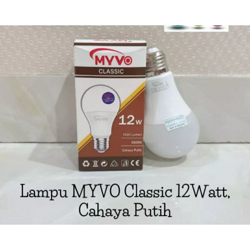 Lampu Led myvo Clasik 12 watt / SNI / Berkualitas / Sudah Pasti terang