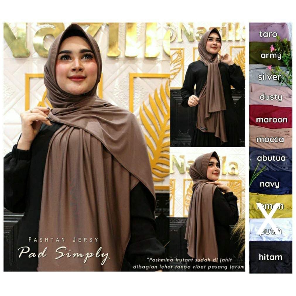 Jilbab Dewasa Hamidah Non Pad Instan Jersey / Kerudung Langsung Pakai Model Terbaru Kekinian / Alody's Collection