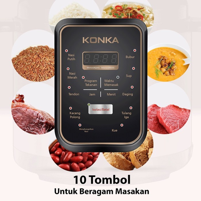 Konka Panci Presto Listrik/Electric Pressure Cooker Multifungsi _Art