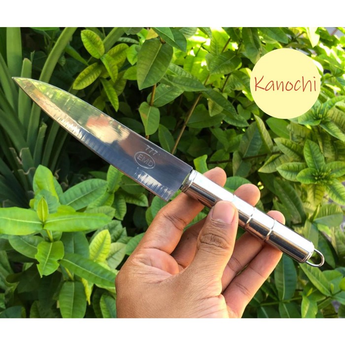 Pisau Dapur Chef Knife Gagang Stainless Steel Lancip