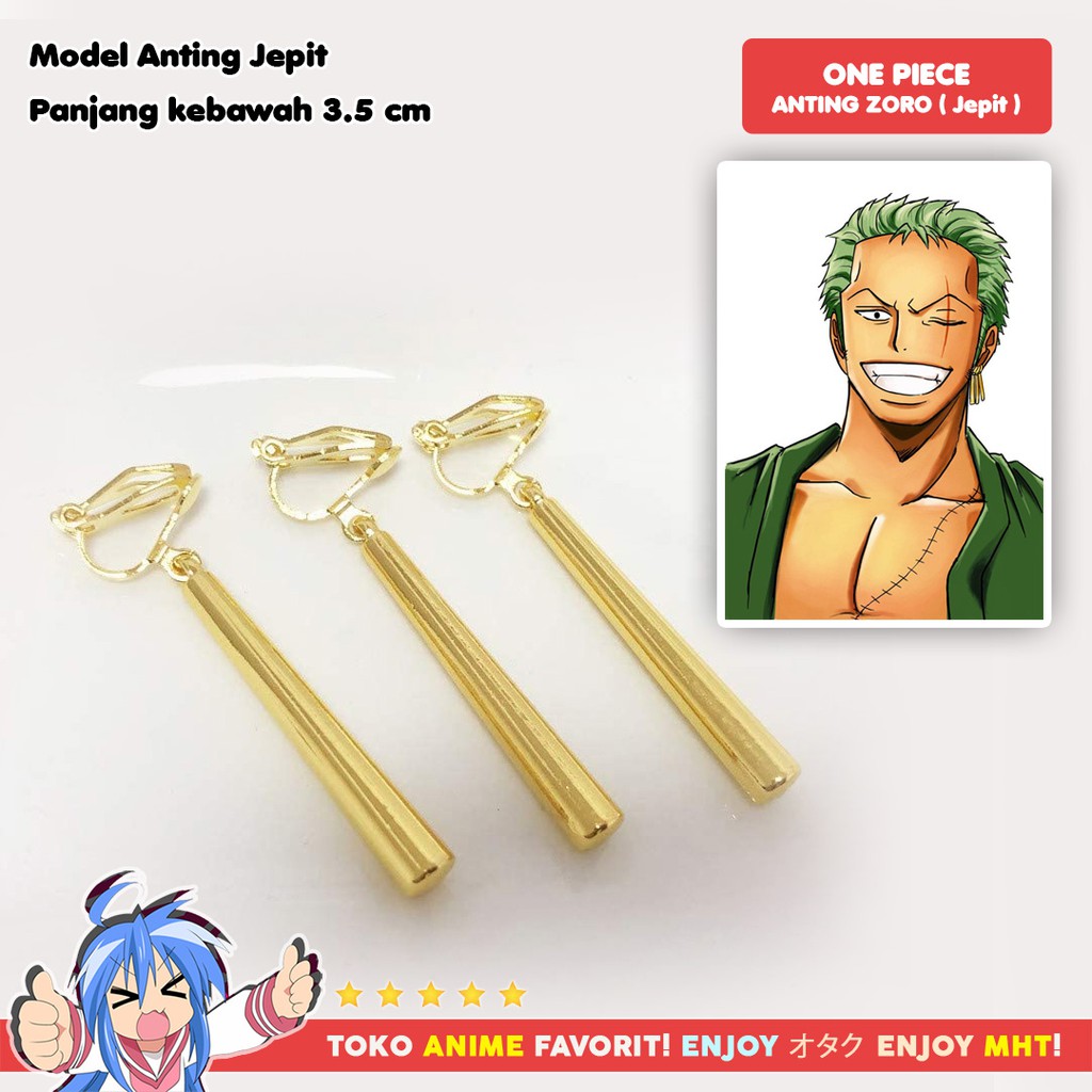 Anting Anime One Piece - Roronoa Zoro Cosplay