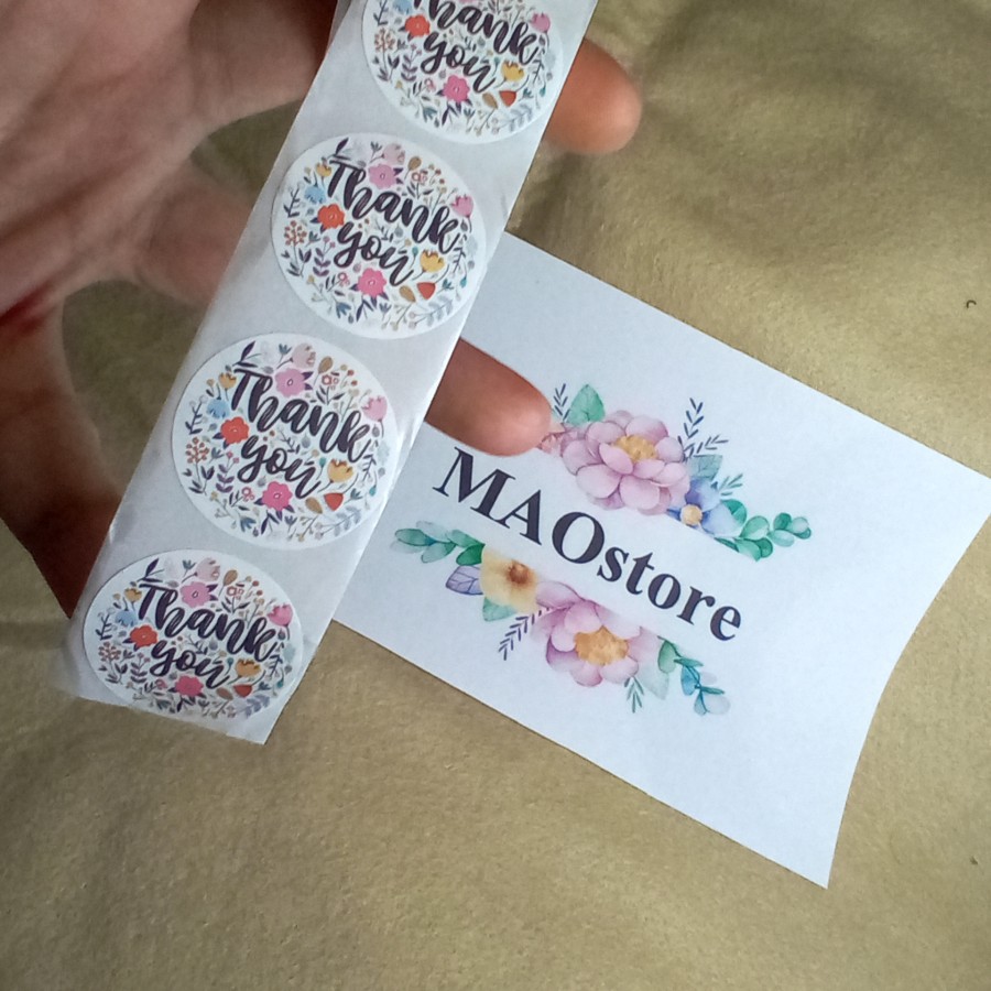 

MAOSTORE STIKER THANK YOU FLOWER STICKER STIKER BUNGA PUTIH SRW30