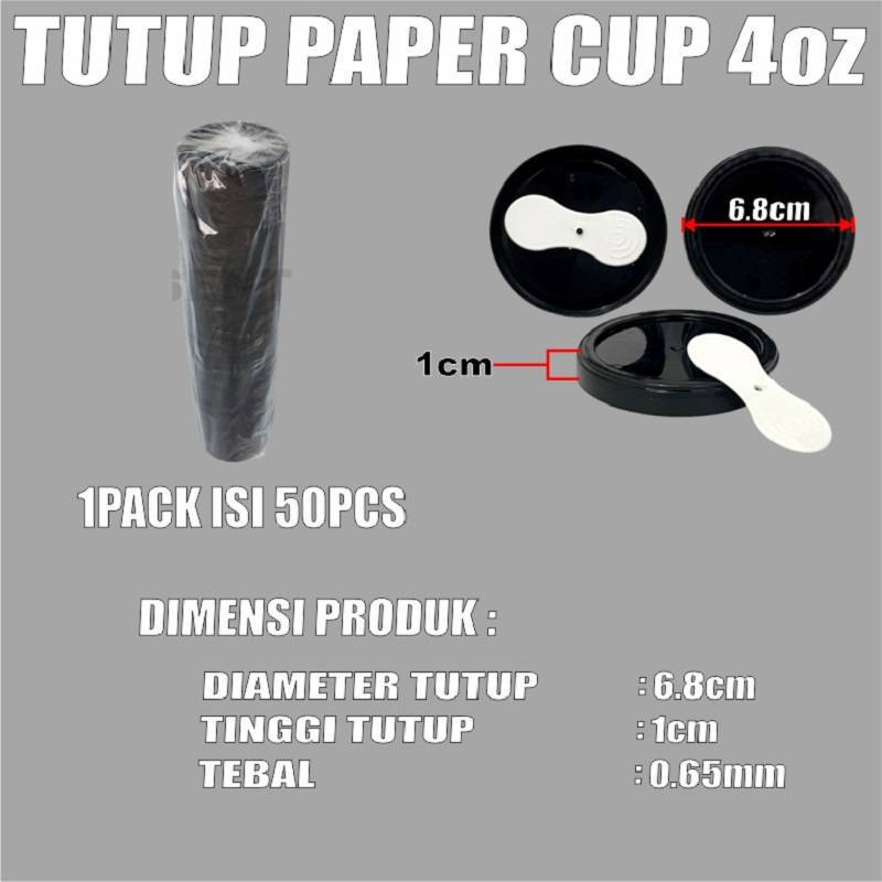 Tutup Paper Cup 4oz 8oz 12oz 16oz 22oz Per Pack Hanya Tutup Gelas Kertas Var