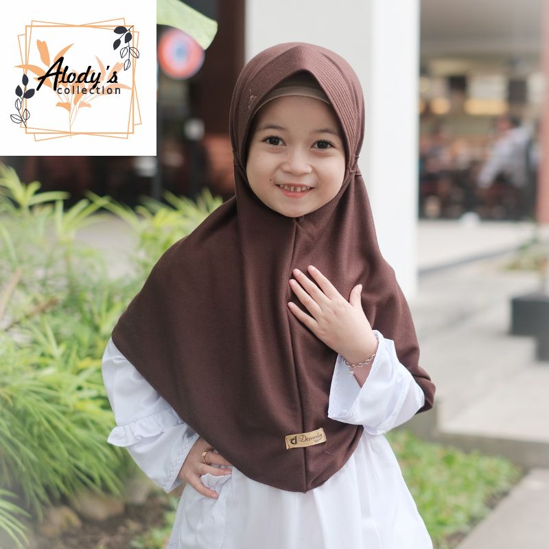 Jilbab Anak Sekolah SD SMP SMA Jilbab Anak Pramuka Polos Serut Belakang Bahan Kaos Inova Terbaru Termurah / Alody's Collection