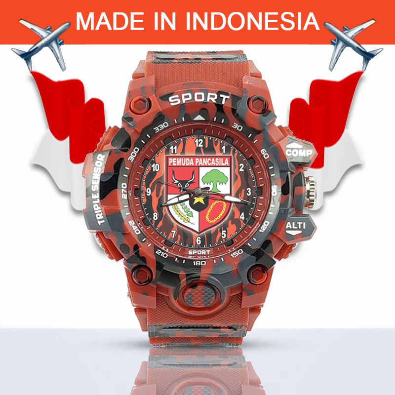 {Istimewa} Jam Tangan Pemuda Pancasila (PP) Merah  Army - Water Resistant