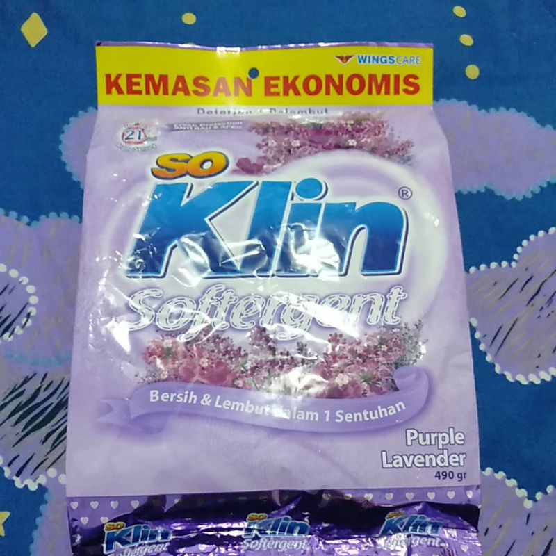 soklin softergent/Detergent bubuk 490 gr ( Gratis 1 piring cantik)
