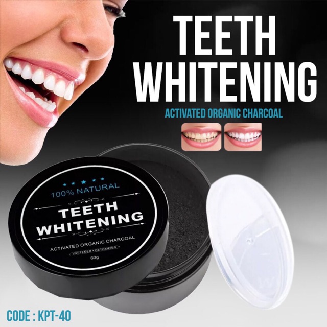 Teeth whitening activated charcoal carbon pemutih gigi alami arang powder