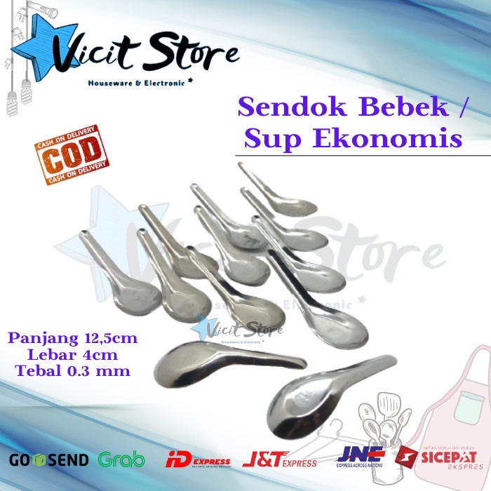 Sendok Bebek Stainless / Sendok Bubur Ekonomis Paket 12Pcs