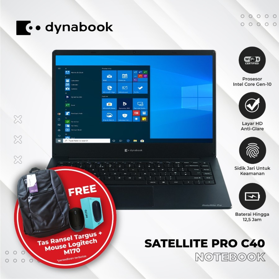LAPTOP DYNABOOK SATELLITE PRO C40 PYS36L i3-1005G1 4GB 256GB - GARANSI RESMI