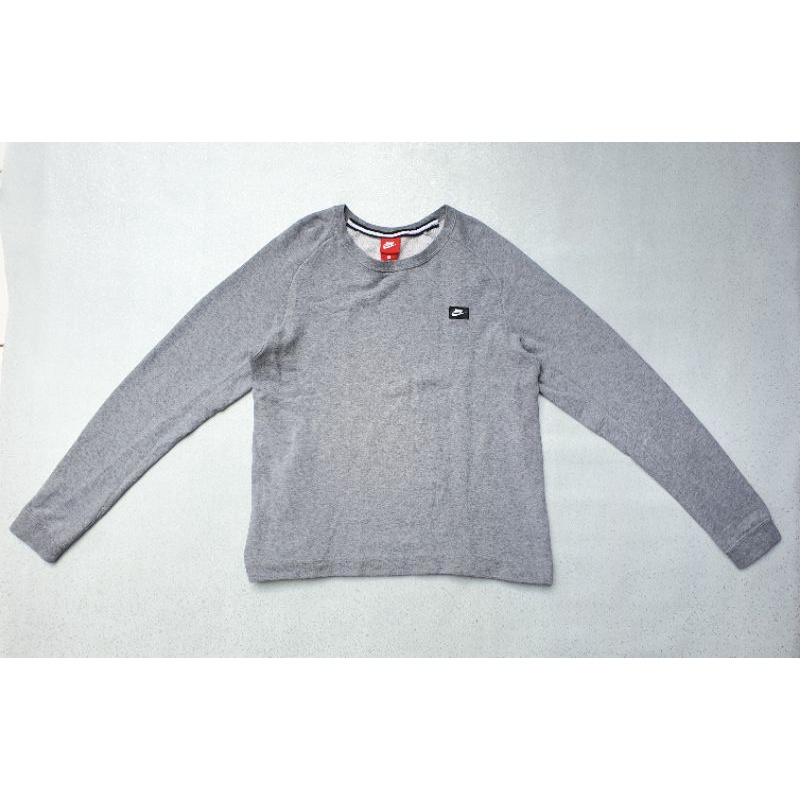 CREWNECK NIKE BORDIR LOGO & SIDE SMALL ZIPPER GREY