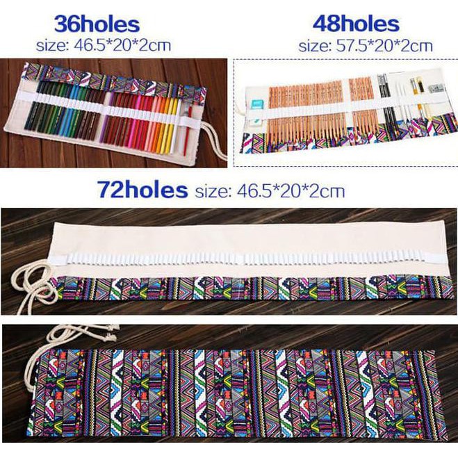 

Sale Tas Tempat Pensil Gulung Canvas 48 Slot 20 X 56Cm Case Pensil Warna Murah