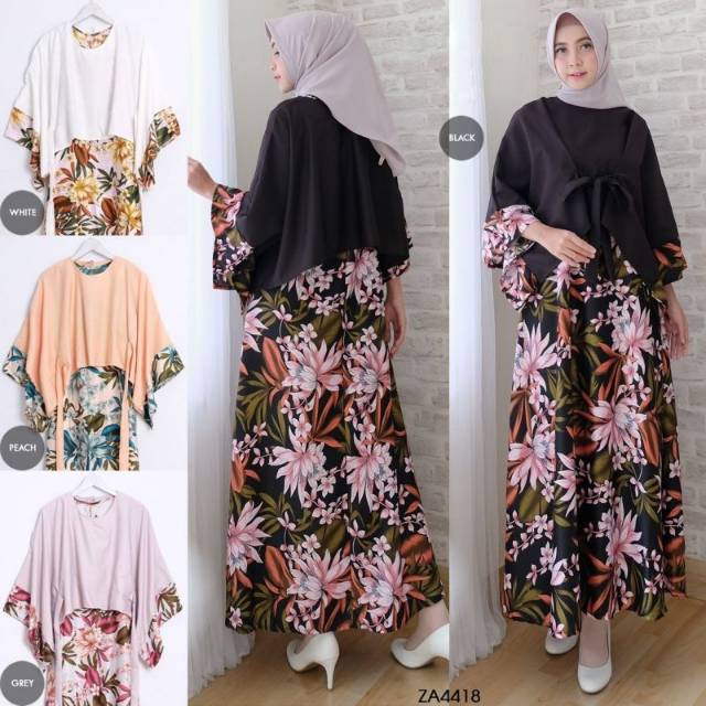 GAMIS CANTIK BATWING ZAHRA FIT TO L SETELAN WANITA ORIGINAL SETELAN MUSLIM FASHION TERBARU GAMIS ORI