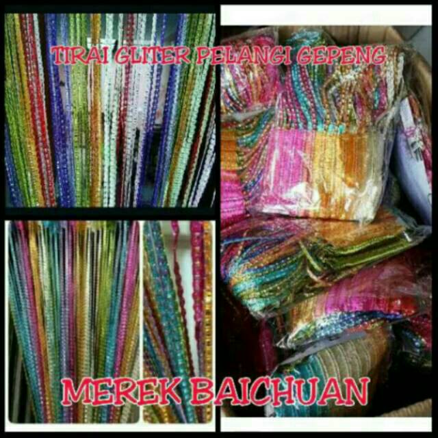 Tirai Glitter Pelangi