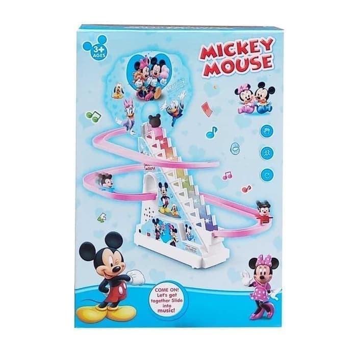 Mainan Anak perosotan Mickey Mouse Thomas Jolly Track Balap Naik Tangga