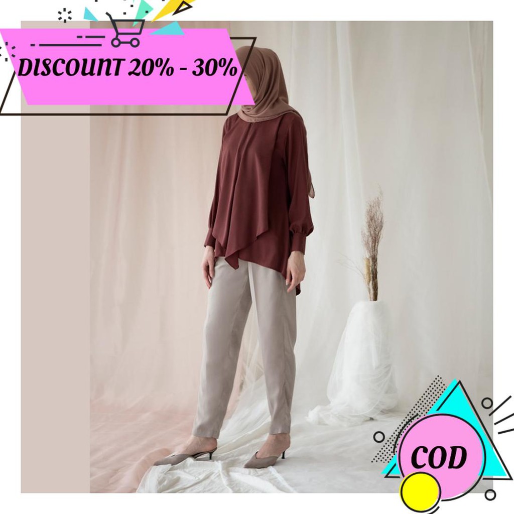 

(BAYAR DITEMPAT) ASKA LABEL - BURGUNDY DIAN AA614