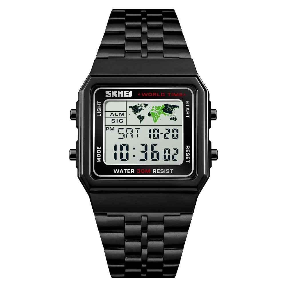 Jam Tangan Pria 1338 - Wanita Premium Business Digital LED Stainless Steel 45 mm