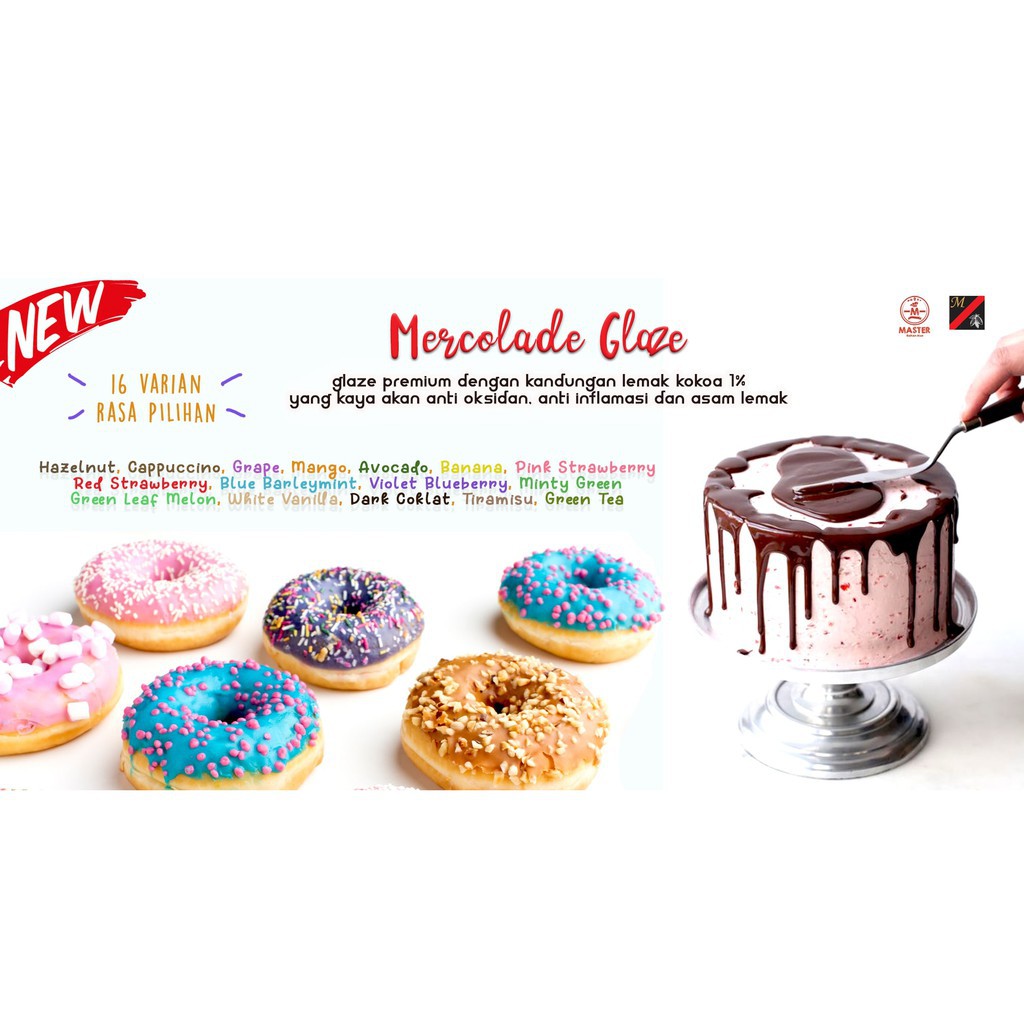 

promo Mercolade Glaze Donat 250 gr bahan kue