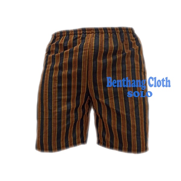 Celana Pendek Santai Motif Lurik Surjan Khas Jawa Ethnik