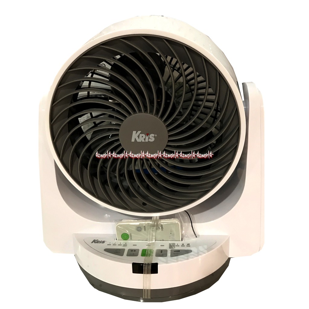 Kris Table Fan FSQ-MF08F Kipas Angin Meja Pake Remot Control Putih Abu