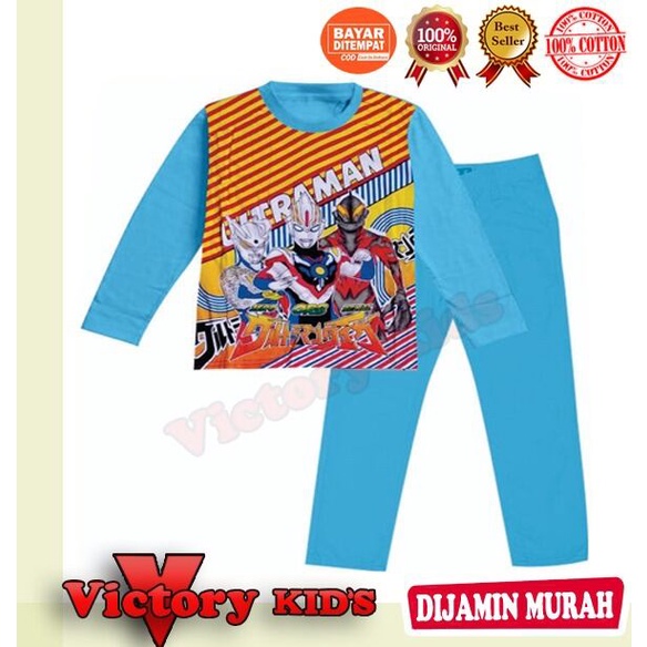 Setelan tangan panjang anak laki-laki/perempuan 1-10 thn