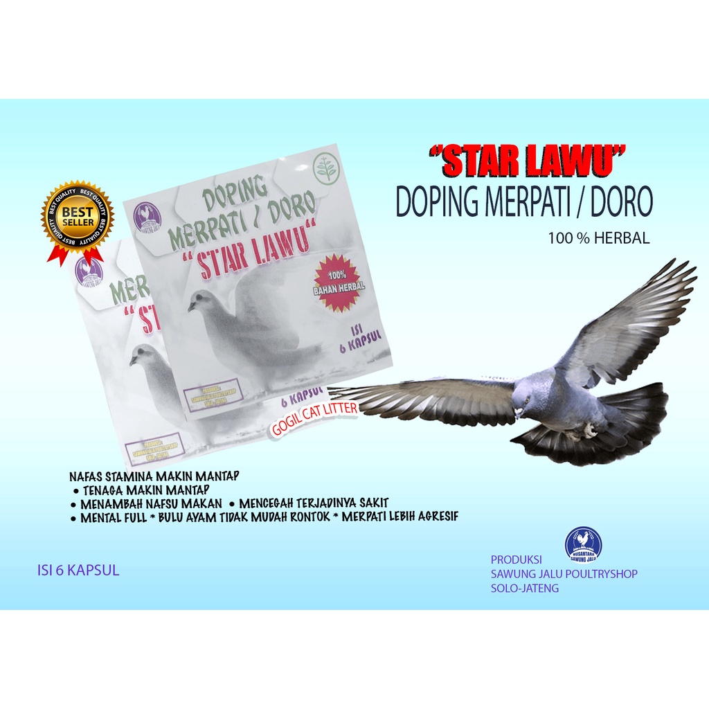 DOPING MERPATI DORO-STAR LAWU-(DOPING,OBAT,VITAMIN,MERPAATI,ADUAN,KOLONG,RAJA,BURUNG)