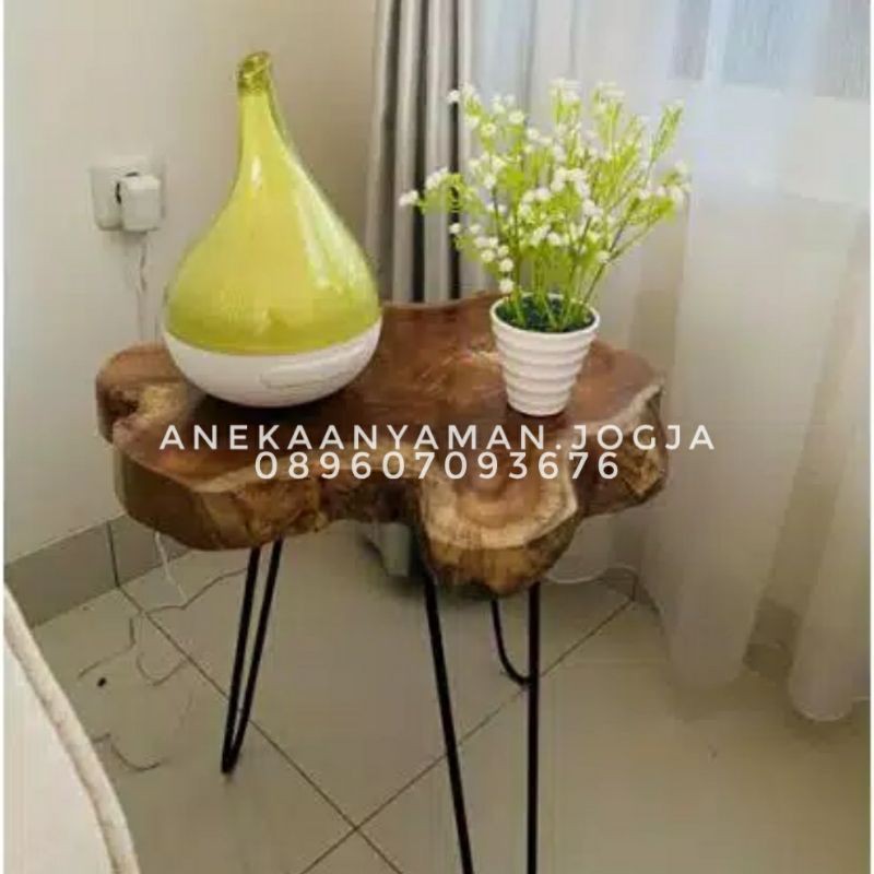 meja kayu akar jati