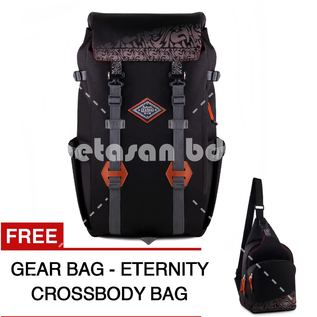 PTS -Gear Bag Eternity Mountaineering Backpack - Black + FREE Eternity Crossbody