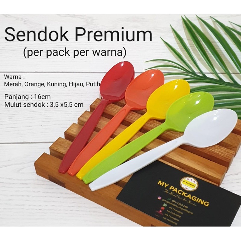 Spoon / Sendok Makan Plastik PREMIUM warna (isi 100pcs)