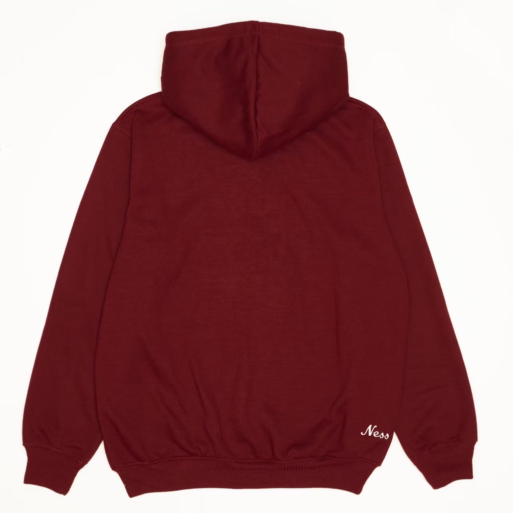 Hoodie Jumper Originals Premium Fleece Logo Pria Wanita - Maroon