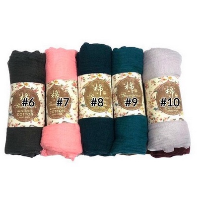 HIJAB PASHMINA CRINKLE SHAWL COTTON WIDE JILBAB BAHAN KATUN PASMINA RAWIS FASHION MUSLIMAH