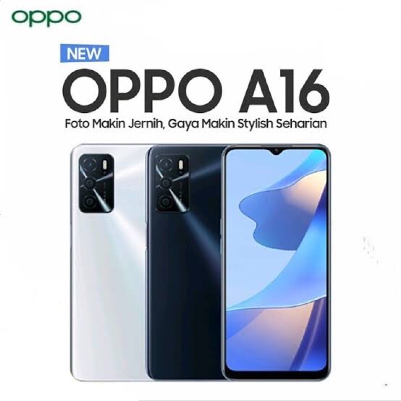 Oppo A16 [3GB+32GB] Helio G35 - 13MP Triple Camera - 6.52&quot; IPS LCD - 5000mAh Garansi Oppo 1 Tahun