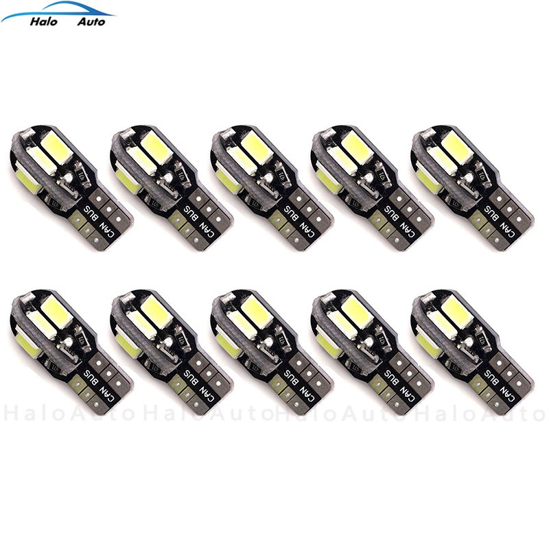 1 pc Lampu LED T10 8SMD W5W 194 5630 untuk Membaca