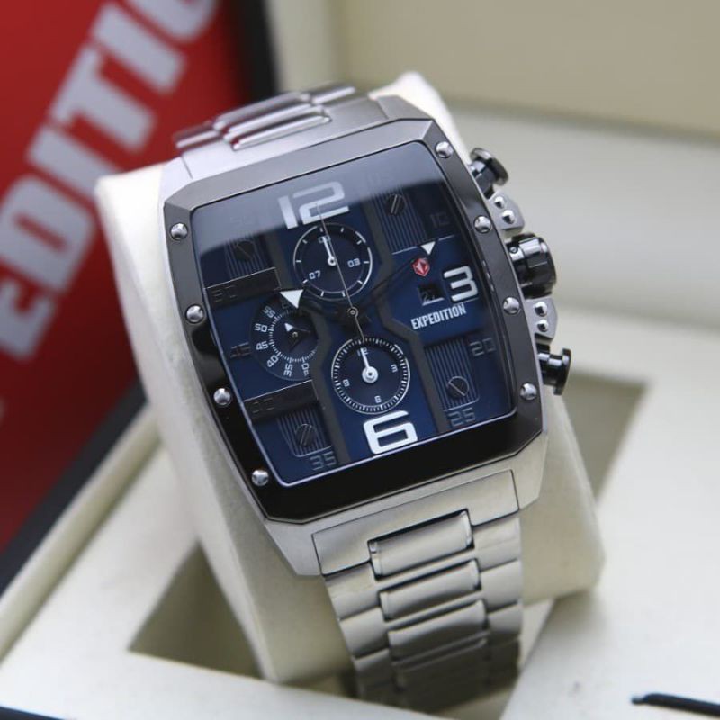 Jam Tangan Expedition E6636 M Silver / Blue Original