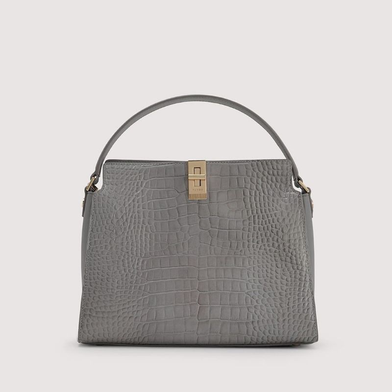 PDRO Embossed Leather Top Handle Bag