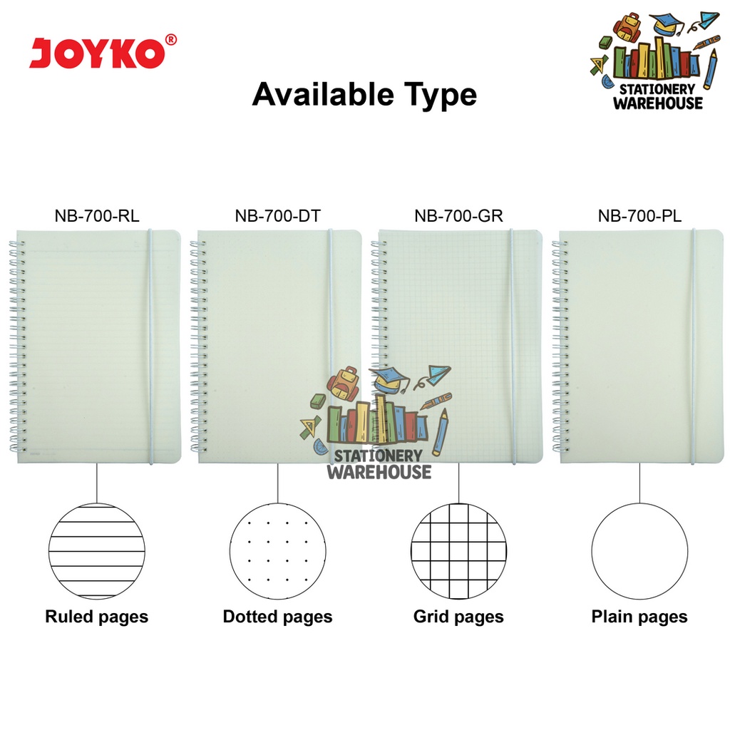 

Joyko Notebook Diary Agenda Buku Catatan NB-700 Dotted Grid Plain Ruled