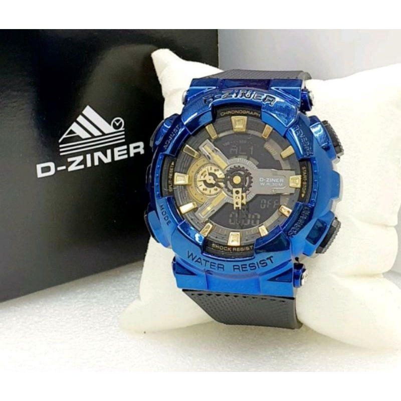 JAM TANGAN SPORT PRIA_D_ZINER_8295_ORI  AUTOLIGHT DUAL TIME WATER RESIST JAM TANGAN DZ8295