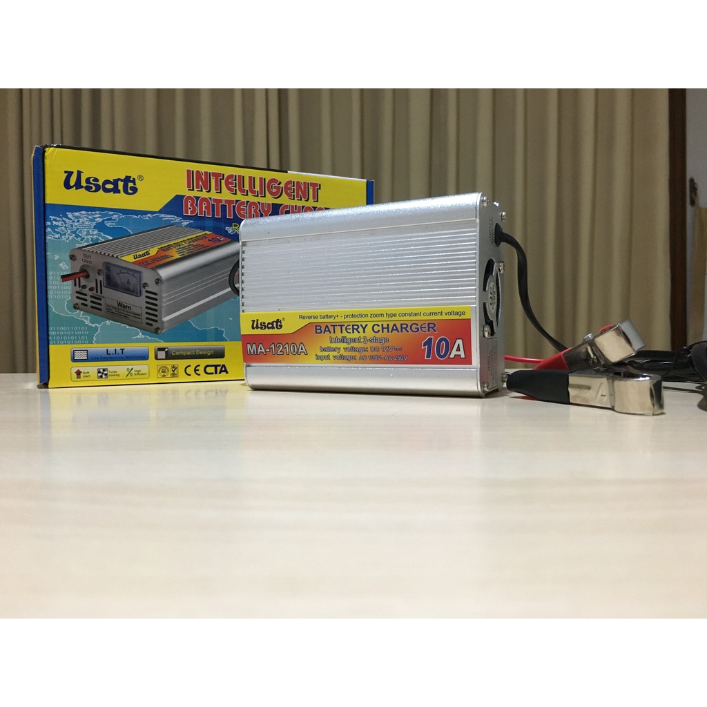 CHARGER AKI DC 12V 12 VOLT AC 100-250V 10A 10 AMPERE USAT MA-1210 MOBIL MOTOR MAINAN PORTABLE