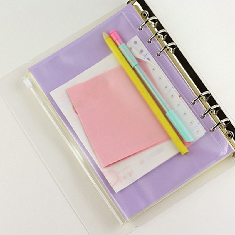 [1 Pcs A5,A6,A7 File Manager Storage Folder Zipper Bag] [PVC Loose-leaf Storage Bag]