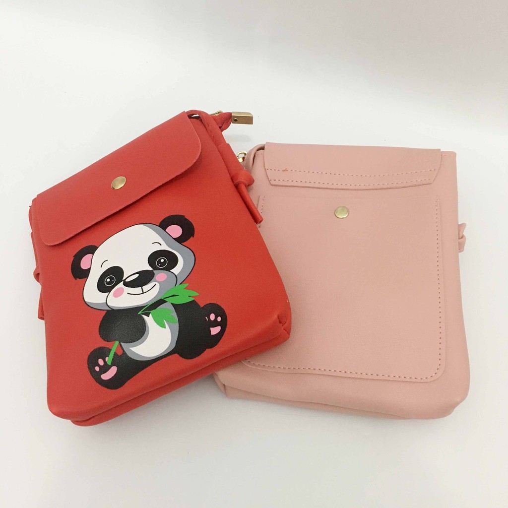 Tas Selempang Mini Holder Handphone Untuk Wanita MOTIF LITTLE PANDA / W8807 ON SALE