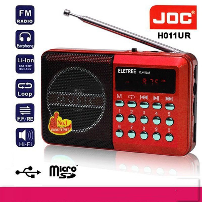 Speaker JOC Music Player FM Radio / Radio Kecil / Radio Digital