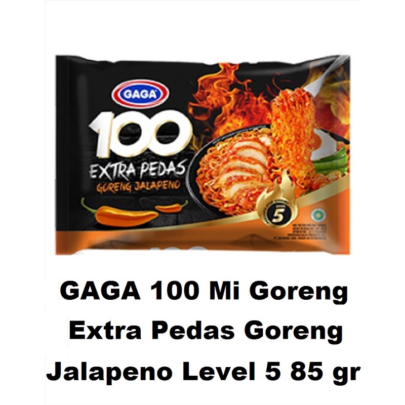 

GAGA 100 Mi Goreng Extra Pedas Goreng Jalapeno Level 5 85 gr