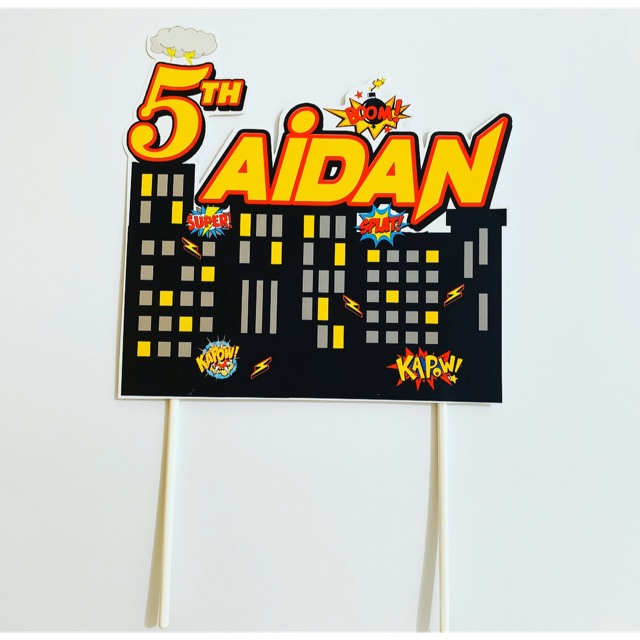 Custom Building Hero / Avengers / Bangunan Topper Cake / Hiasan Kue
