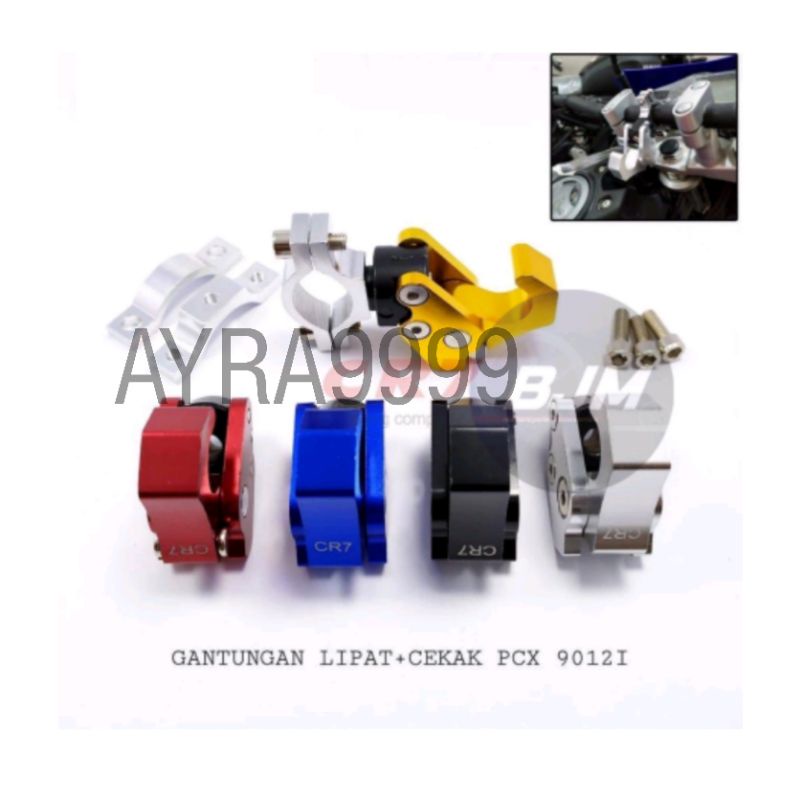 Gantungan Barang Motor+ Jepitan Kleman Stang Stir Gantungan Barang Motor CR7