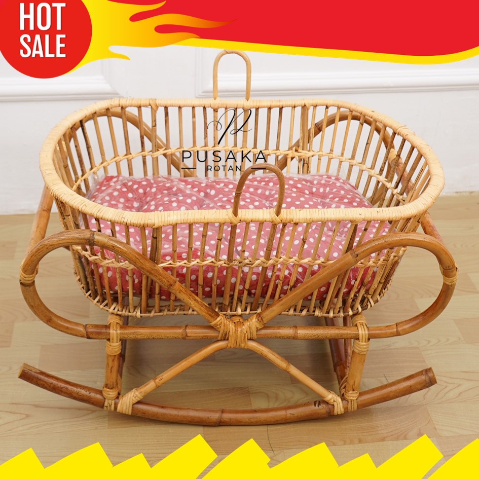 Ayunan Bayi Rotan Pita, Ayunan Anak Baby, Ayunan Minimalis Tidur Bayi Model Pita