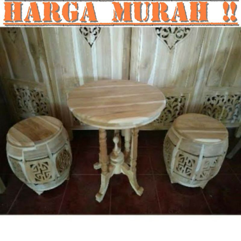 Kursi teras bulat cantik / kursi teras kayu jati